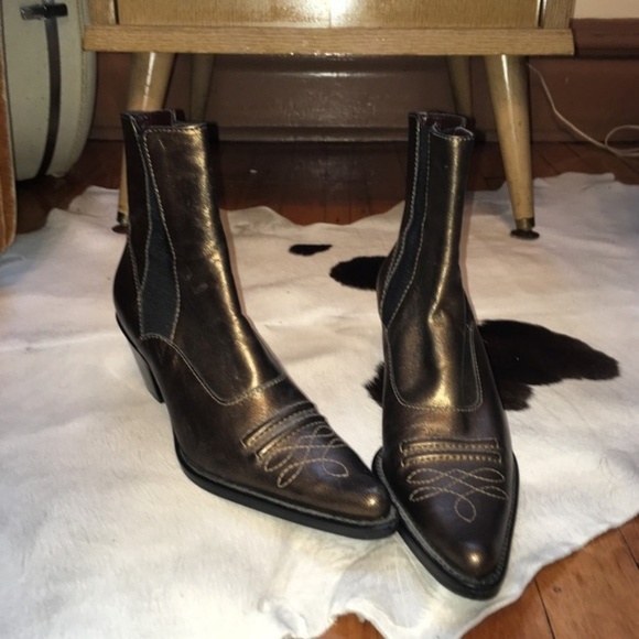 Franco Sarto Shoes - Franco Sarto Western Embroidered Chelsea Boots 7.5